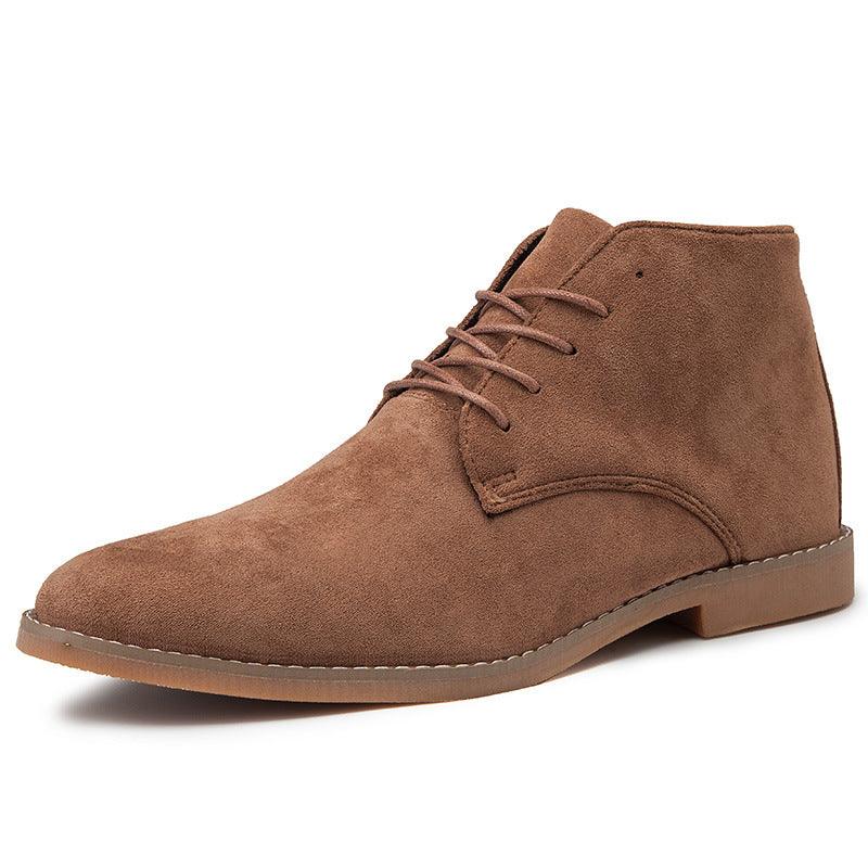 Men's Chukka Textured Boots – Lace-Up Round Toe Business Conferences