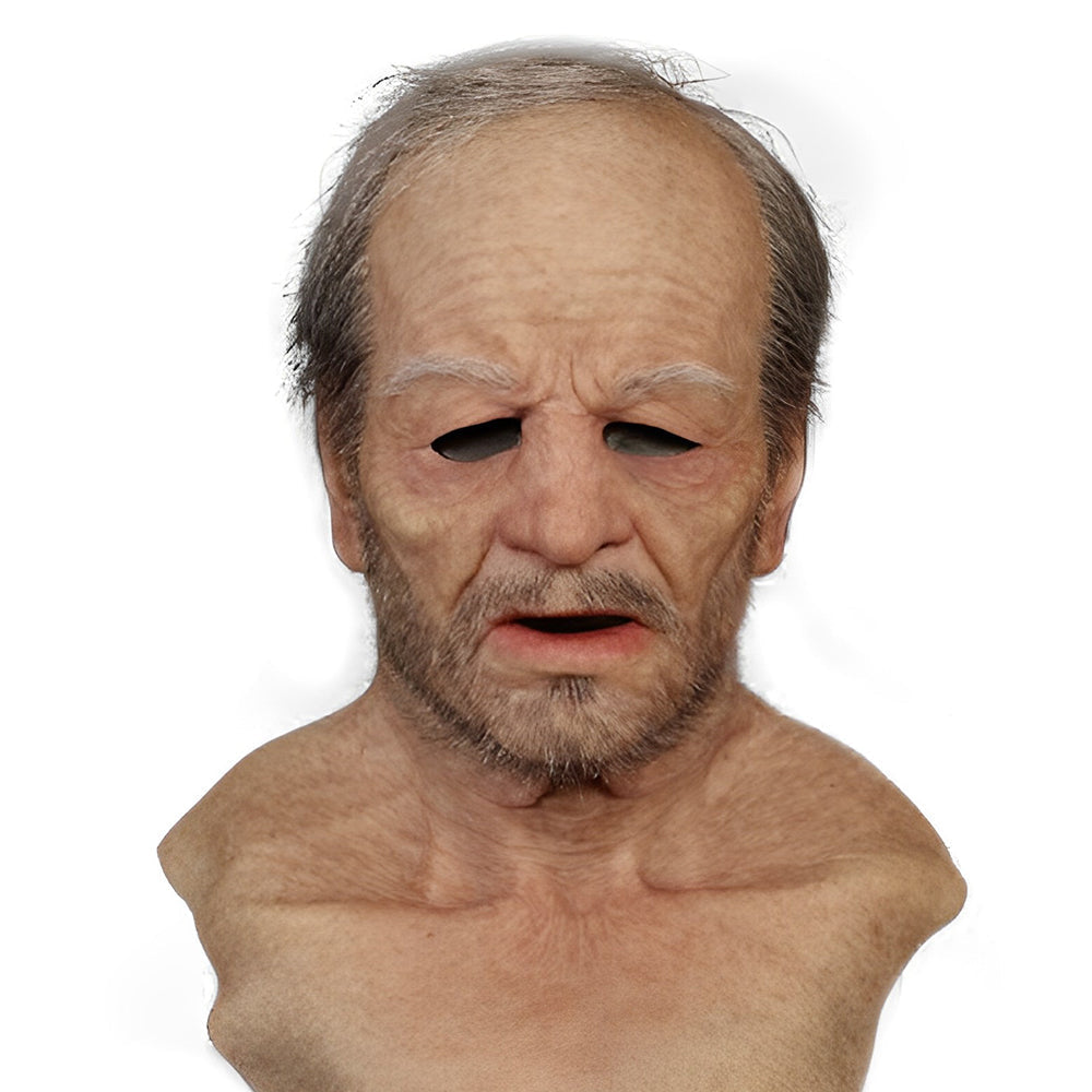 Men's Elderly Character Mask – Full Face Halloween Party