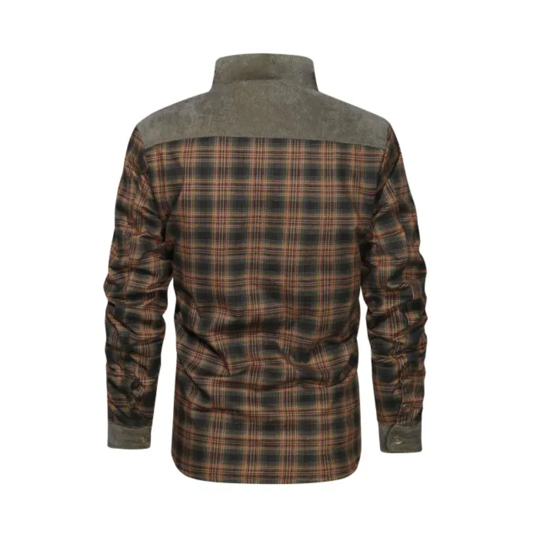 Men's Fleece-Lined Plaid Shirt Jacket – Button Front Long Sleeve Cabin Weekends