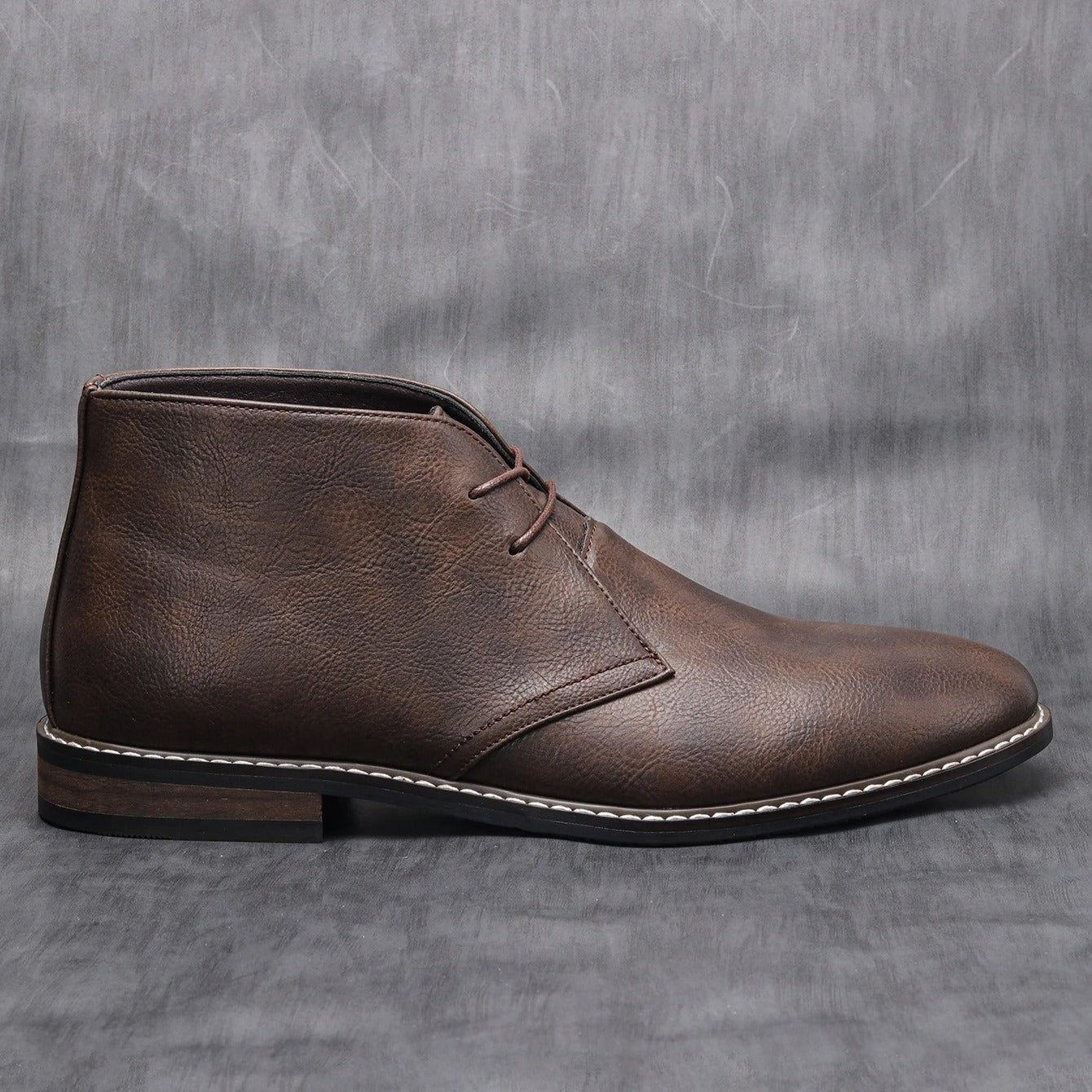 Men's Lace-Up Mid-Cut Chukka Boots – Round Toe Low Heel City Events