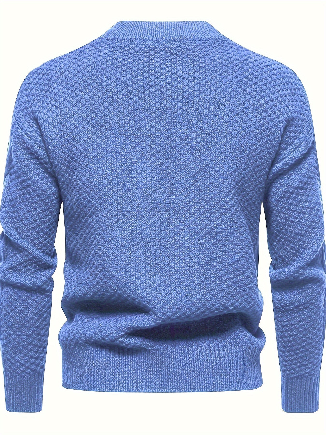 Men's Mock Neck Textured Knitted Sweater – Ribbed Cuffs Ribbed Hem Museum Visits
