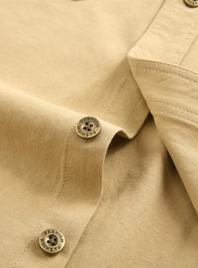 Men's Utility Dual-Pocket Shirt – Button Front Long Sleeve Travel Days