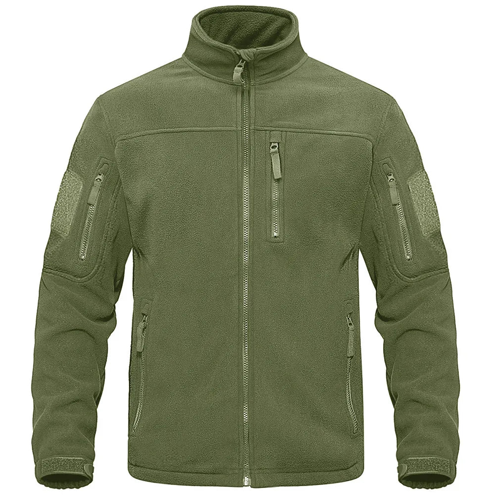 Men's Utility Fleece Jacket – Full Zip Zipper Pockets Hiking Trips