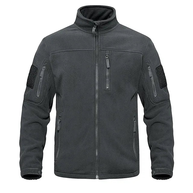 Men's Utility Fleece Jacket – Full Zip Zipper Pockets Hiking Trips