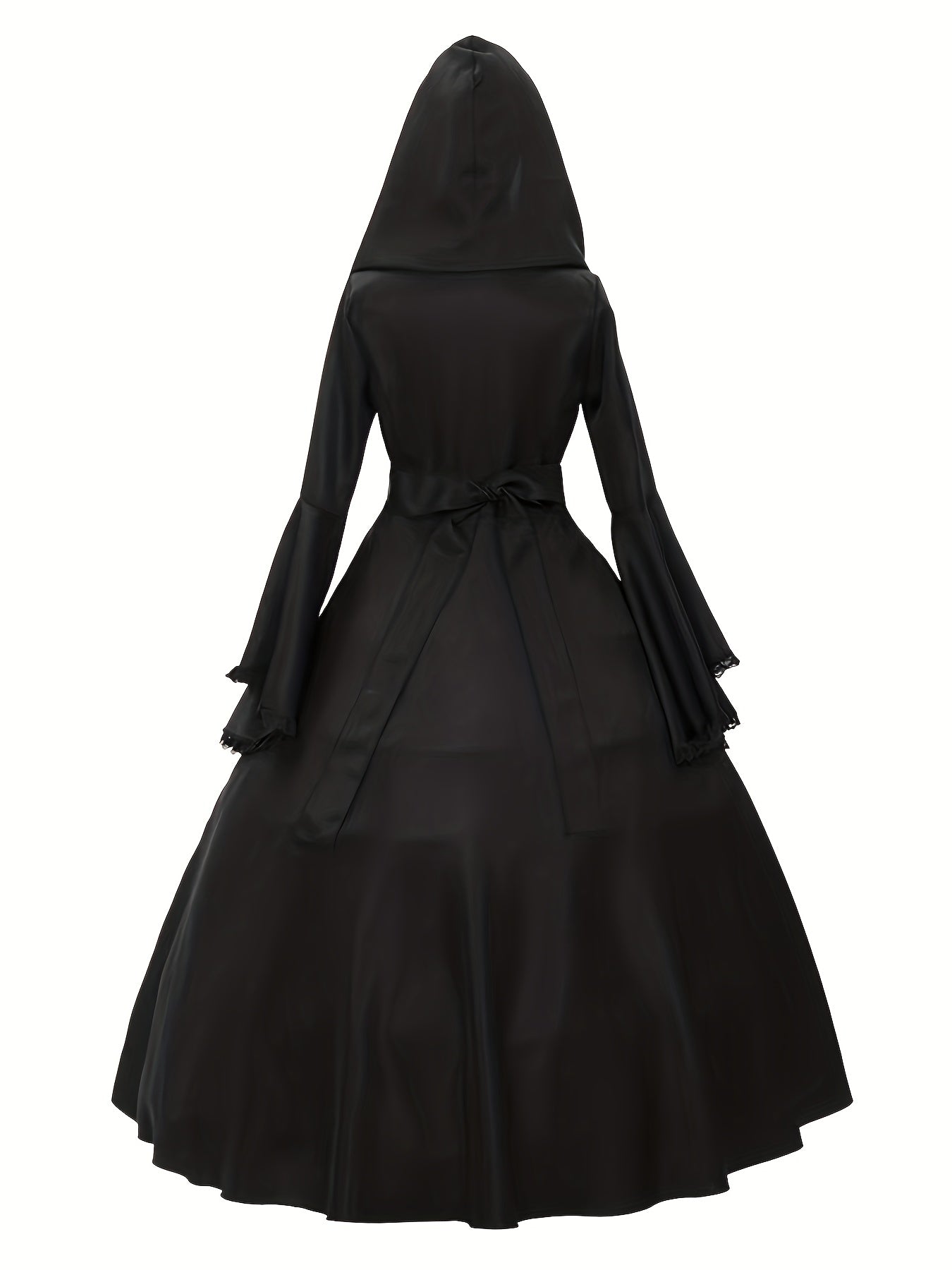 Women's Gothic Hooded Costume – Lace Up Bell Sleeve Halloween Party