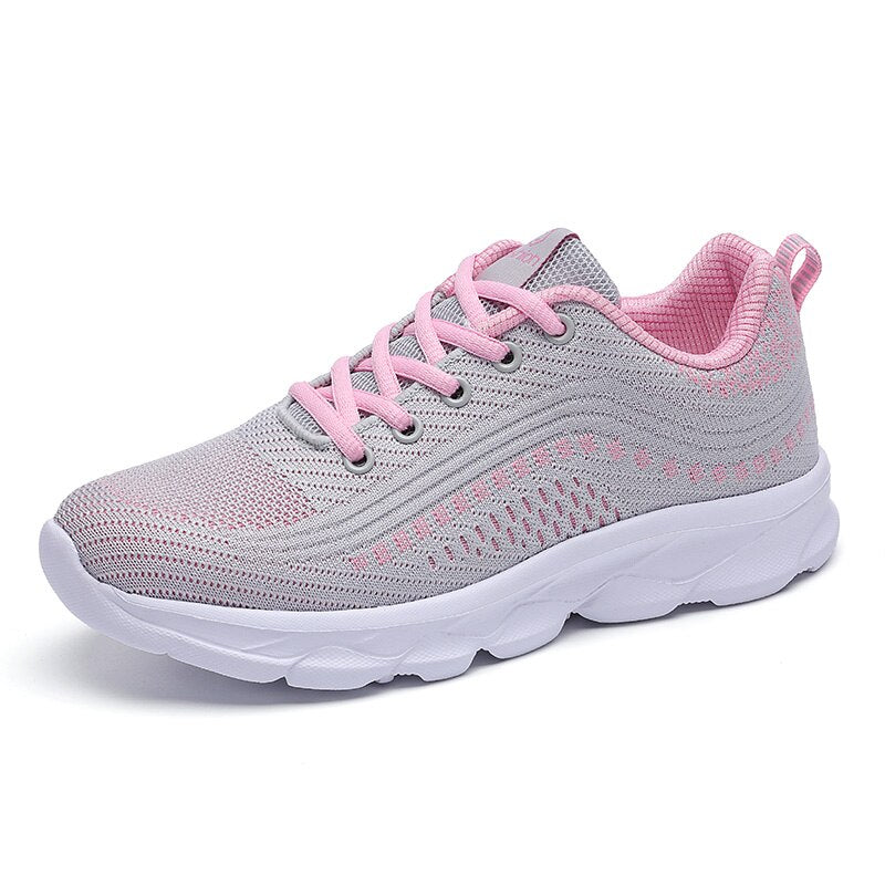 Women's Low-Top Textured Sneakers – Lace Up Thick Sole Daily Walks