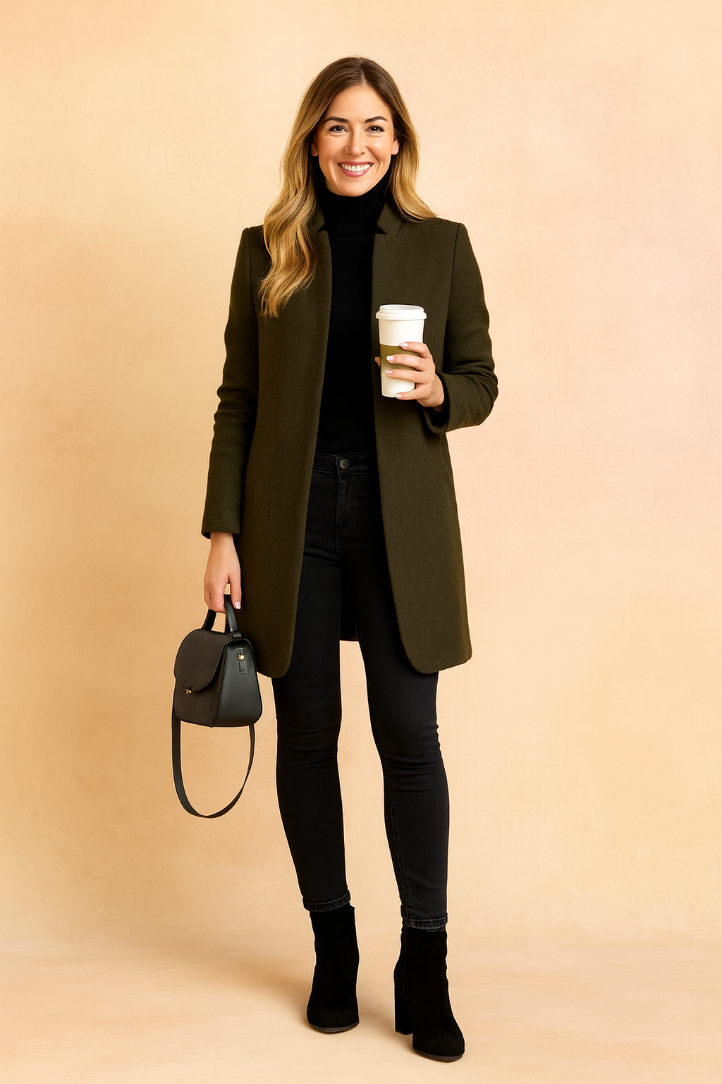 Women's Open-Front Textured Coat – Long Sleeves Long Length Gallery Visits