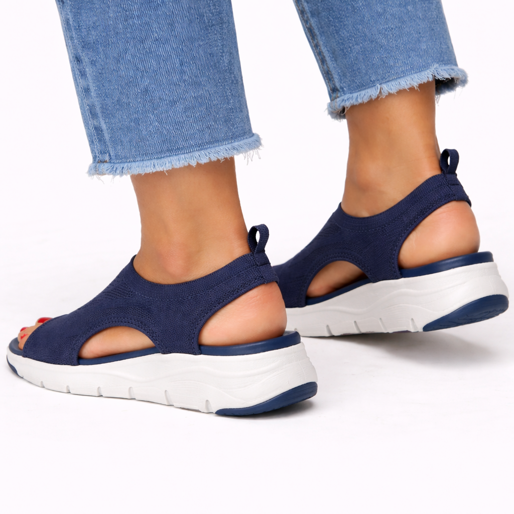 Women's Open-Toe Openwork Shoes – Side Cutouts Raised Sole Weekend Markets
