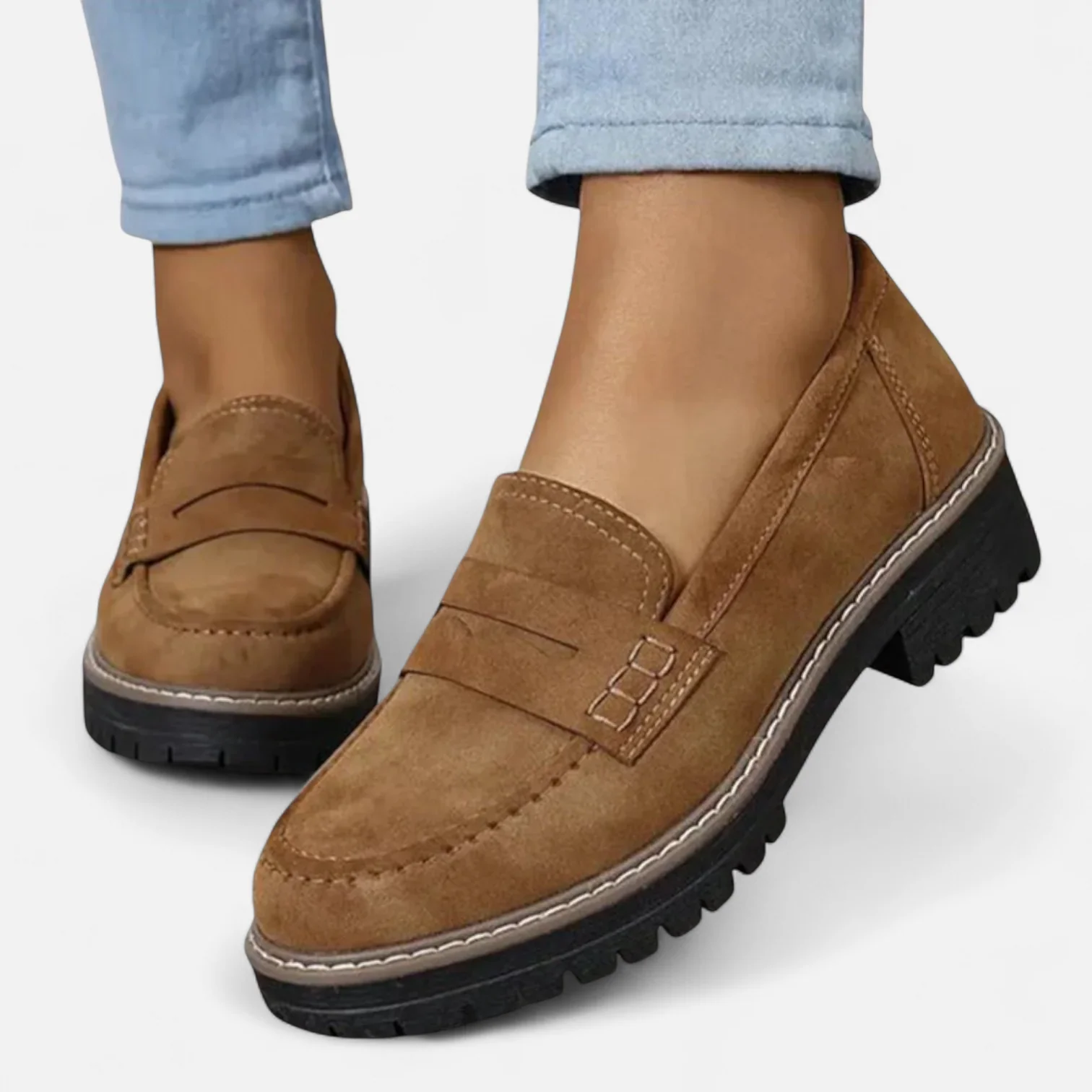Women's Penny Stitched Loafers – Slip-On Lug Sole Gallery Visits