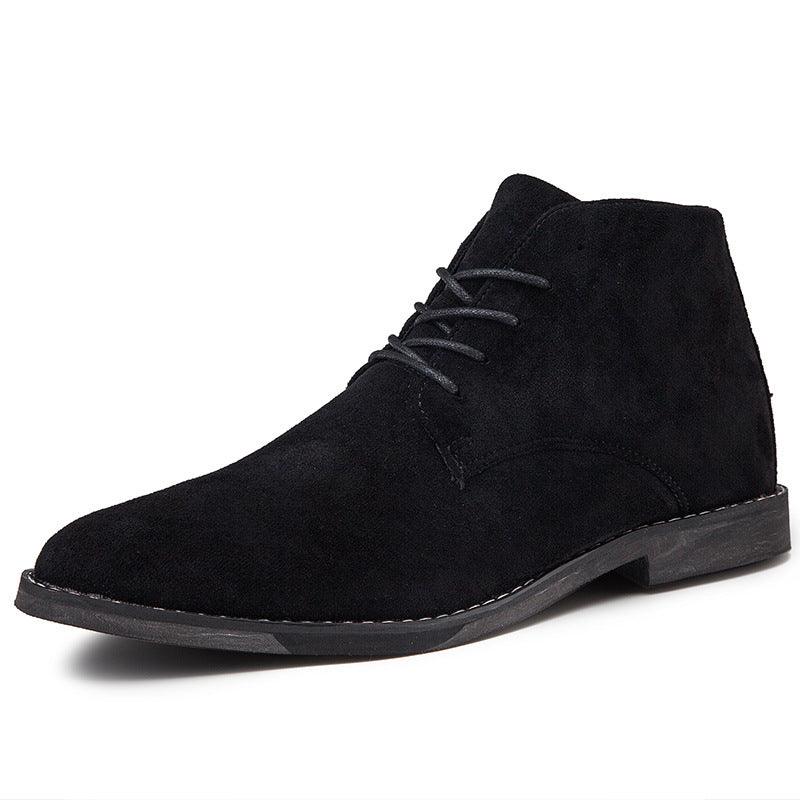 Men's Chukka Textured Boots – Lace-Up Round Toe Business Conferences