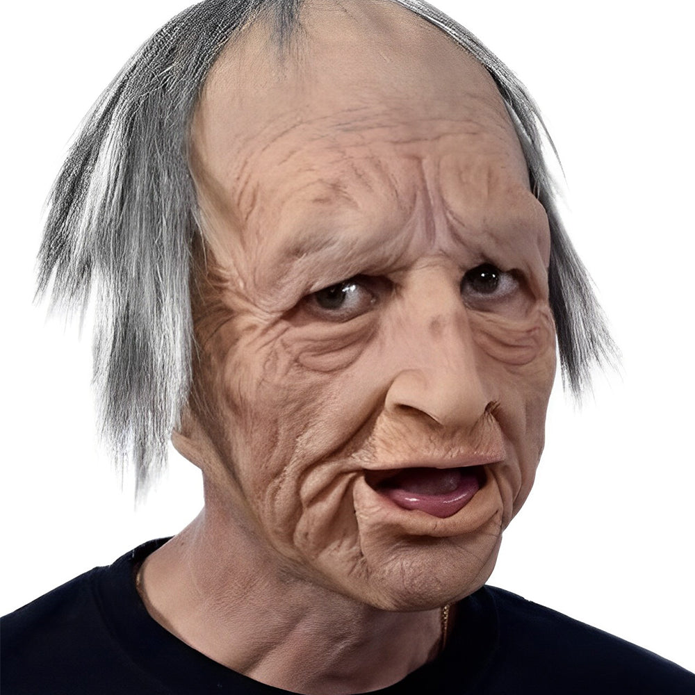 Men's Elderly Character Mask – Full Face Halloween Party