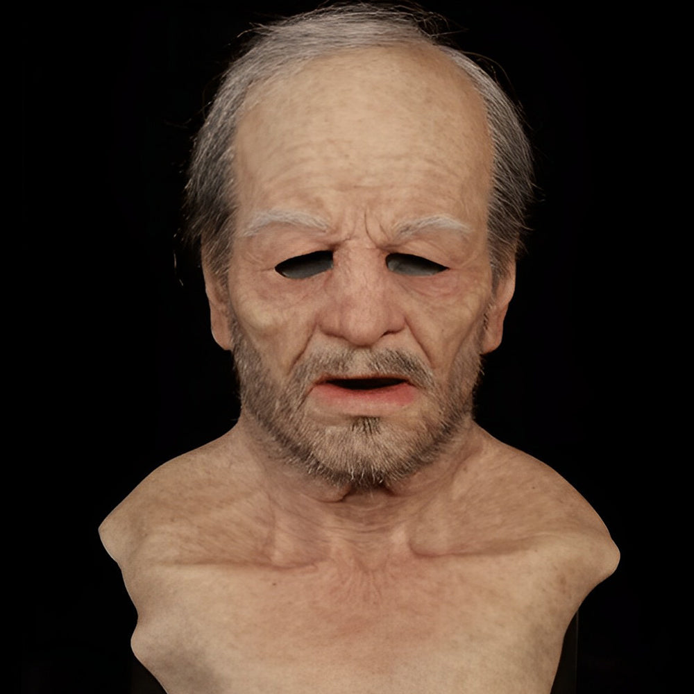 Men's Elderly Character Mask – Full Face Halloween Party