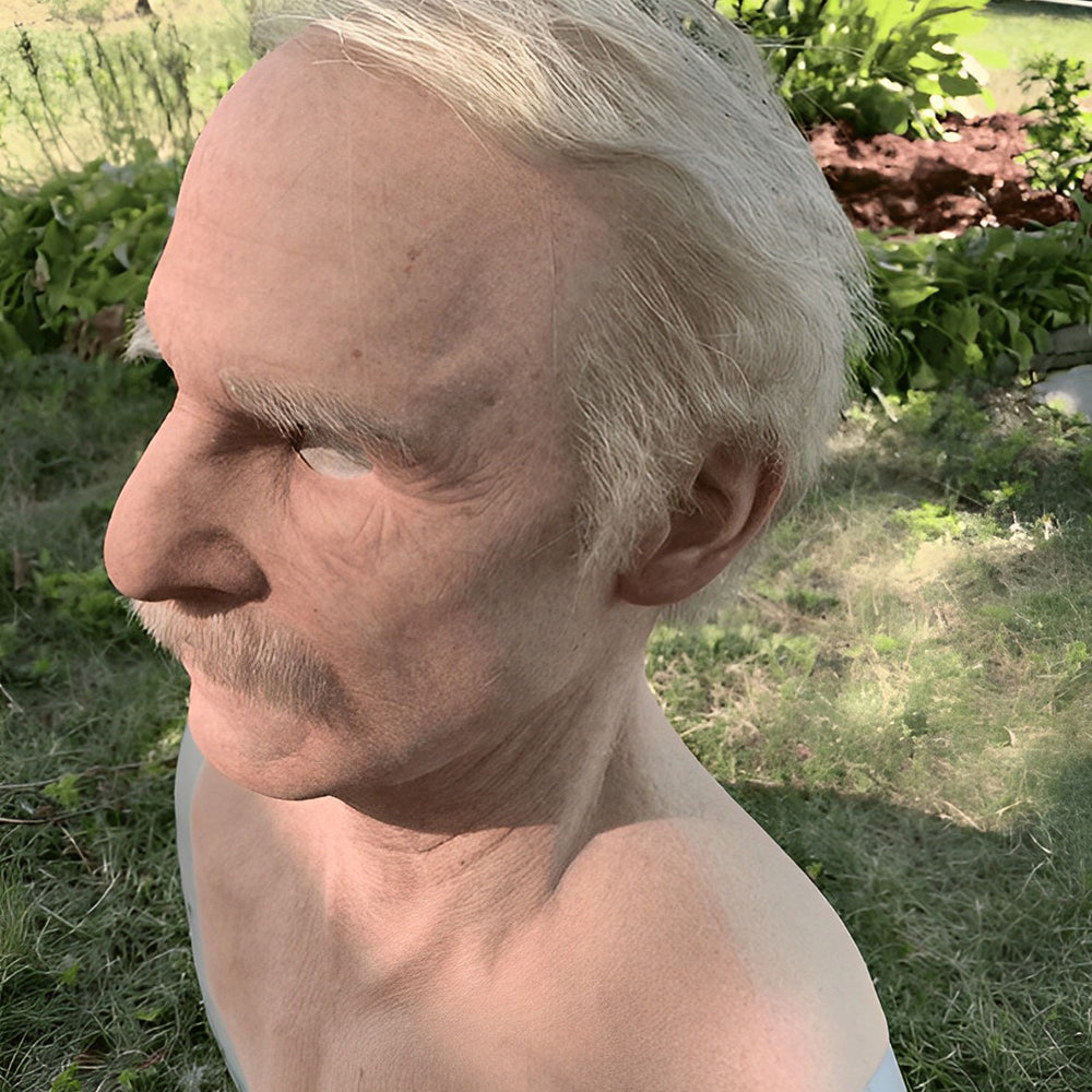 Men's Elderly Character Mask – Full Face Halloween Party