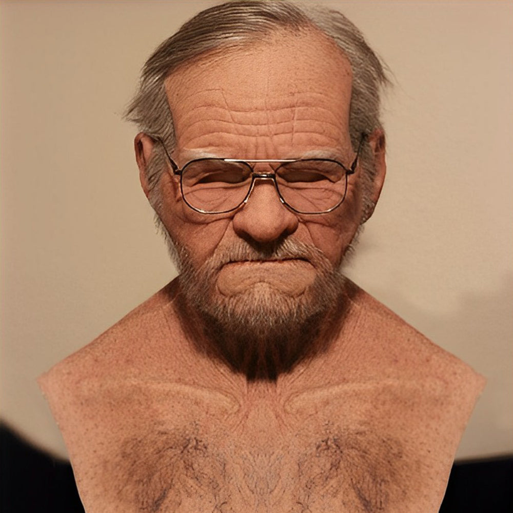 Men's Elderly Character Mask – Full Face Halloween Party