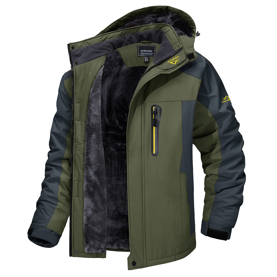 Men's Hooded Waterproof Windbreaker Jacket – Zip Front Long Sleeve Trail Walks