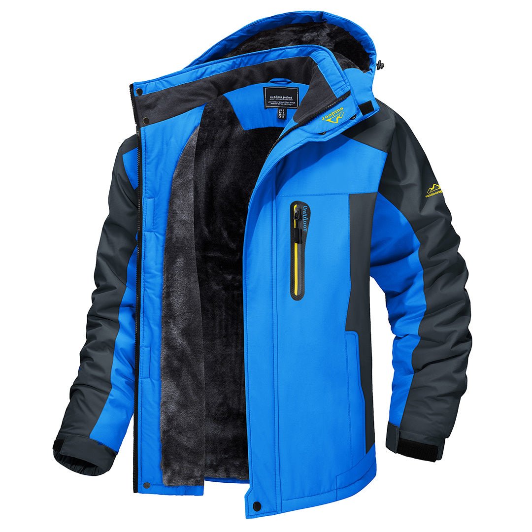 Men's Hooded Waterproof Windbreaker Jacket – Zip Front Long Sleeve Trail Walks
