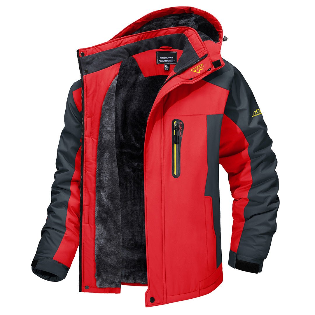 Men's Hooded Waterproof Windbreaker Jacket – Zip Front Long Sleeve Trail Walks