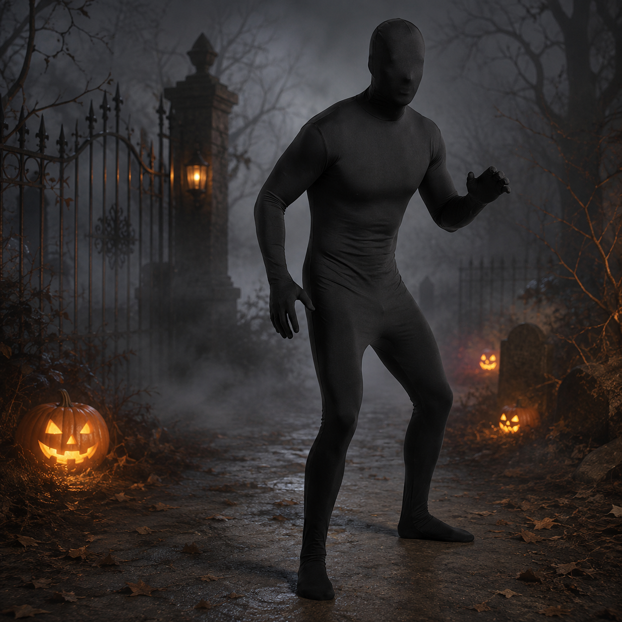 Men's Invisibility Full Body Costume – Head Cover Long Sleeve Halloween Party