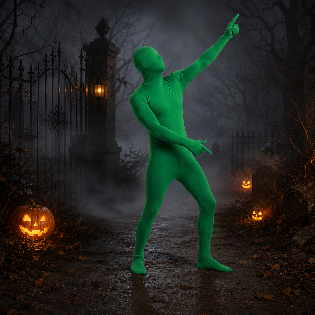 Men's Invisibility Full Body Costume – Head Cover Long Sleeve Halloween Party