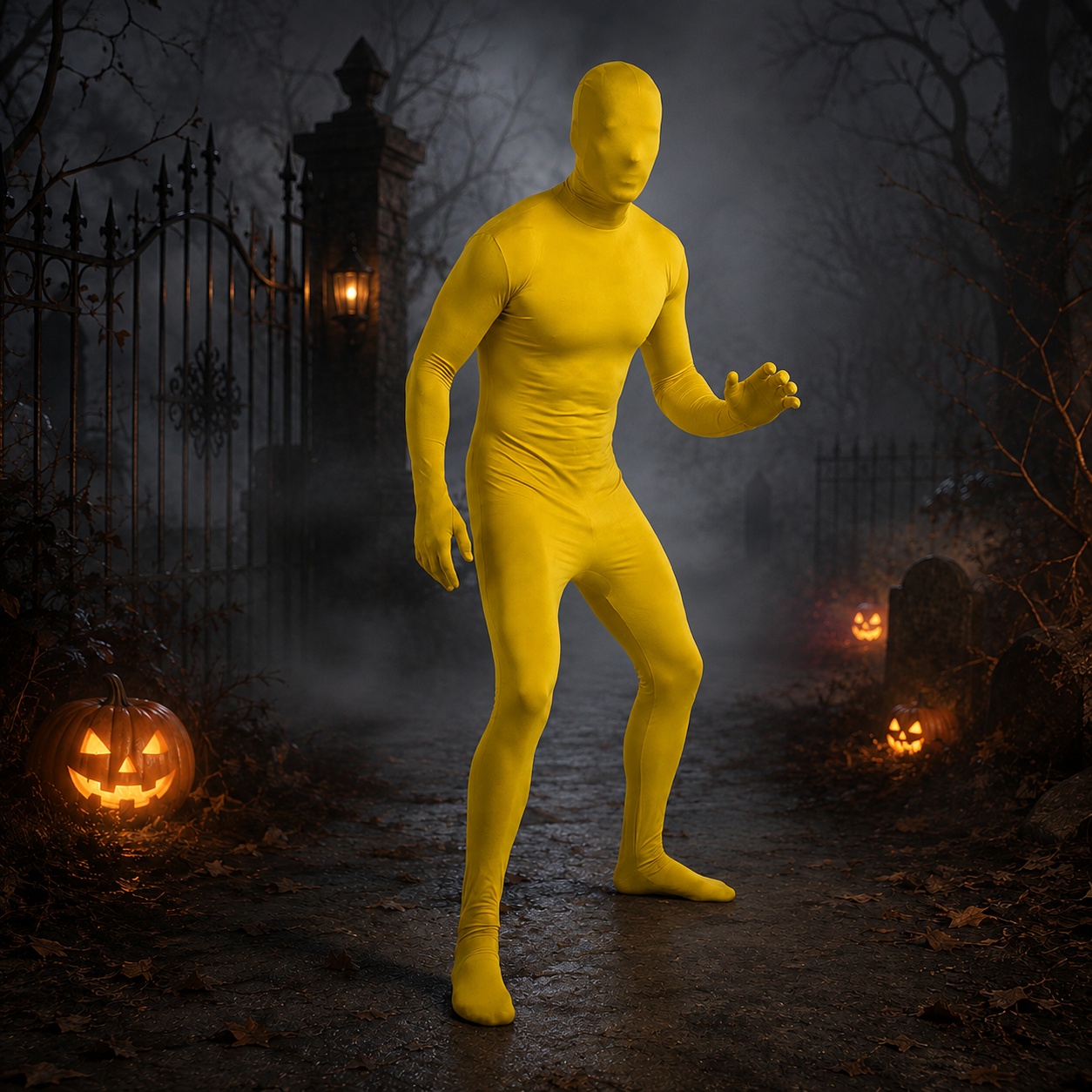 Men's Invisibility Full Body Costume – Head Cover Long Sleeve Halloween Party