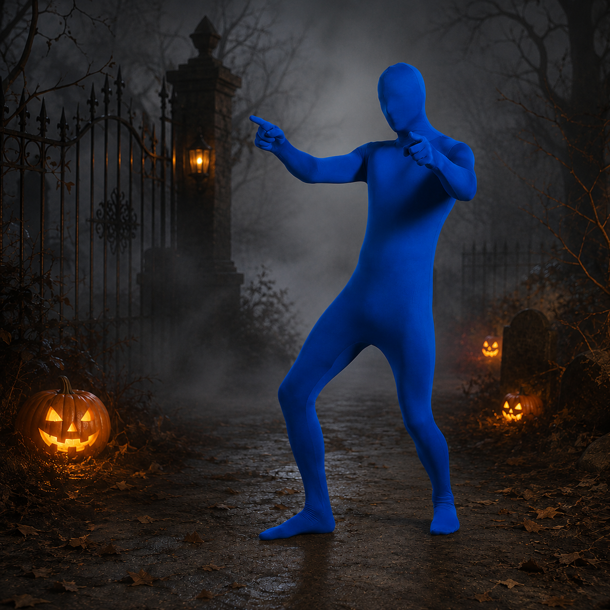 Men's Invisibility Full Body Costume – Head Cover Long Sleeve Halloween Party