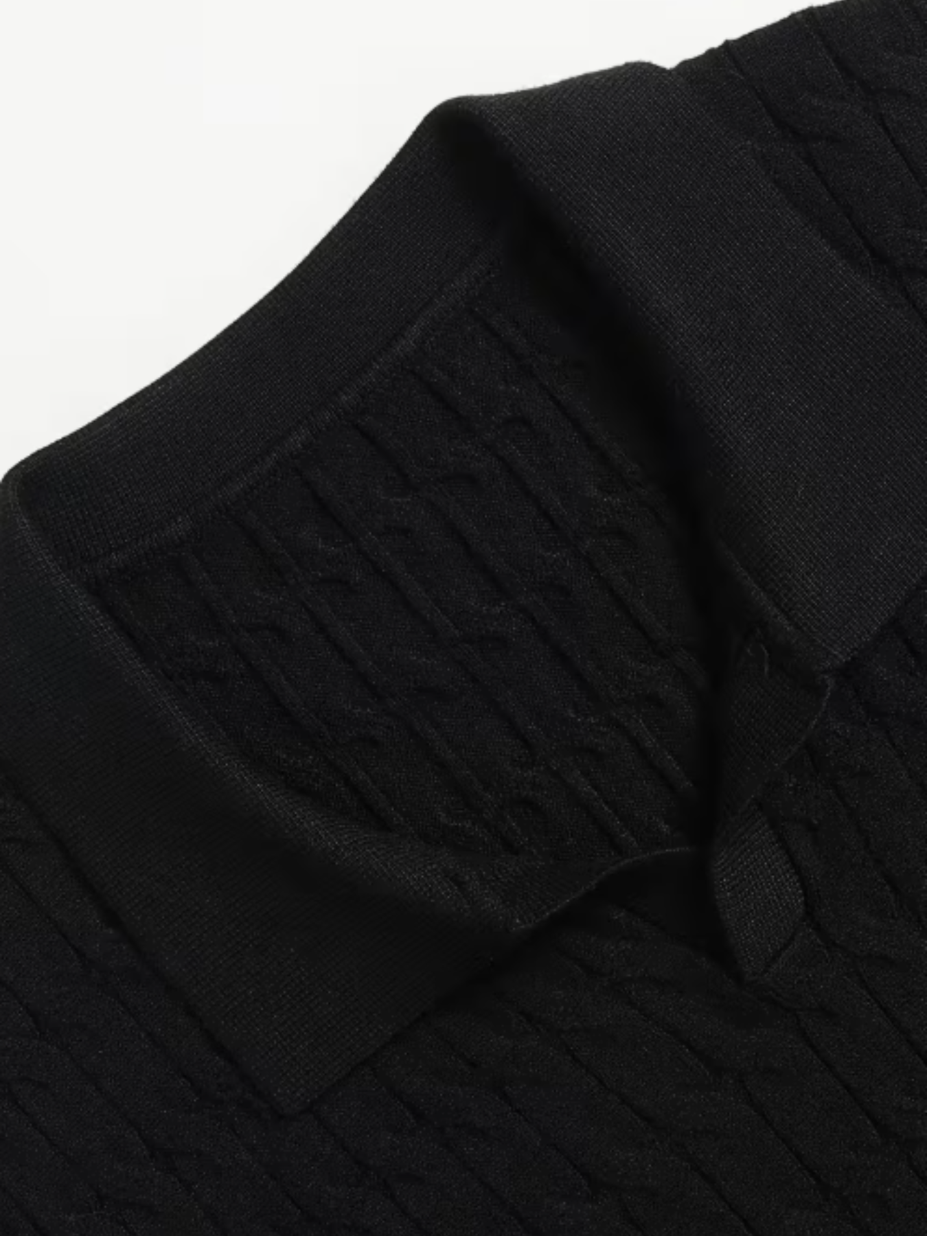 Men's Long Sleeve Textured Polo Sweater – Collared Ribbed-Trim Holiday Gatherings