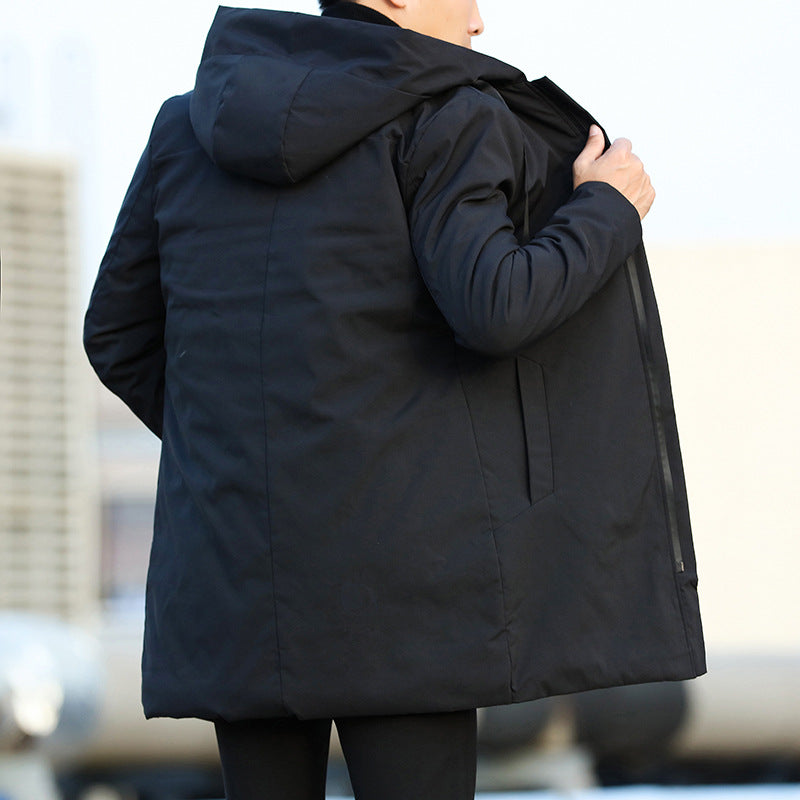 Men's Longline Hooded Coat – Zip Front Quilted Lining Weekend Markets
