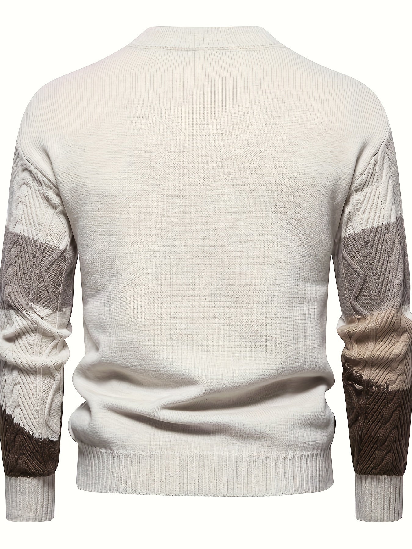 Men's Pullover Cable Pattern Knitted Sweater – Mock Neck Long Sleeves Reunions