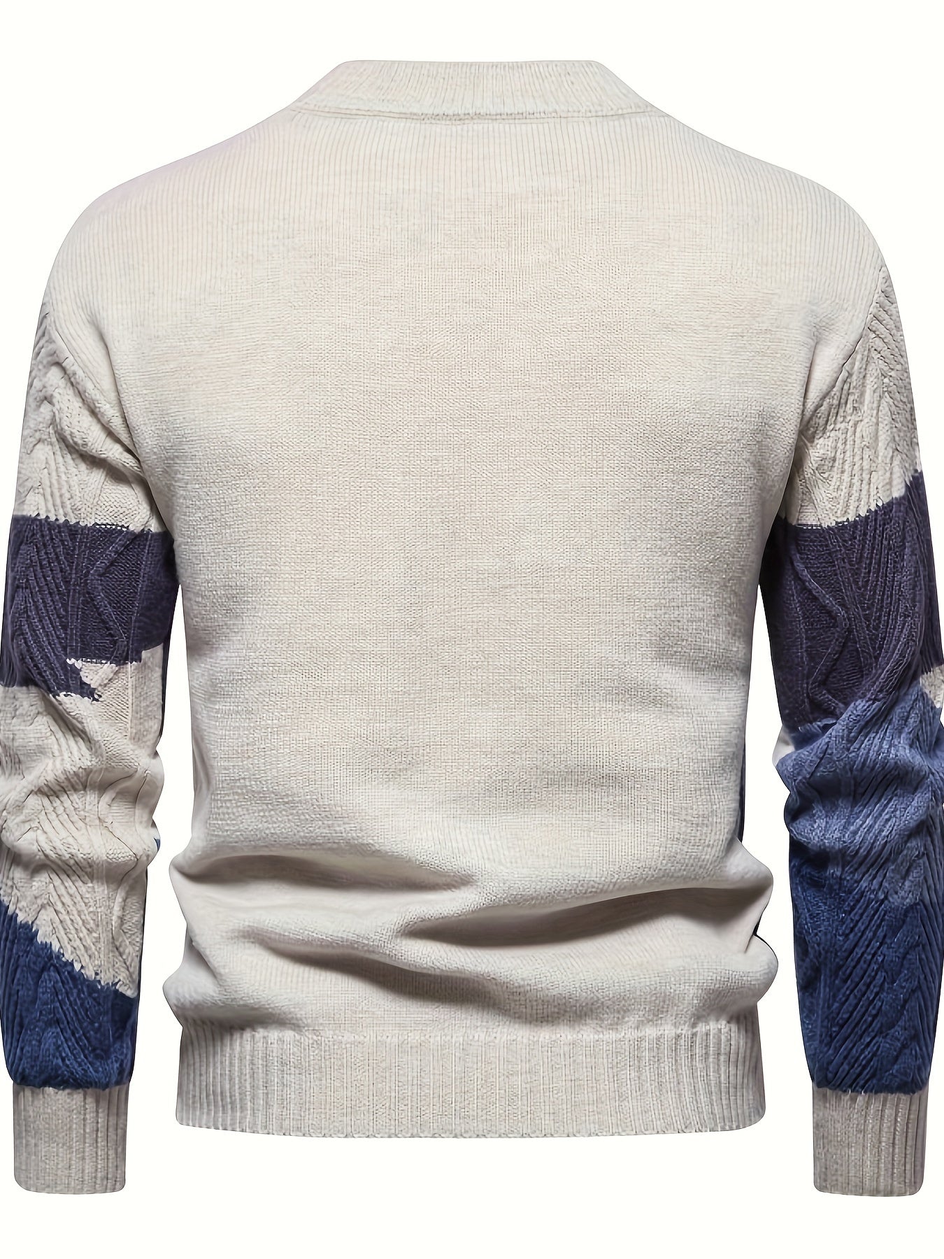 Men's Pullover Cable Pattern Knitted Sweater – Mock Neck Long Sleeves Reunions