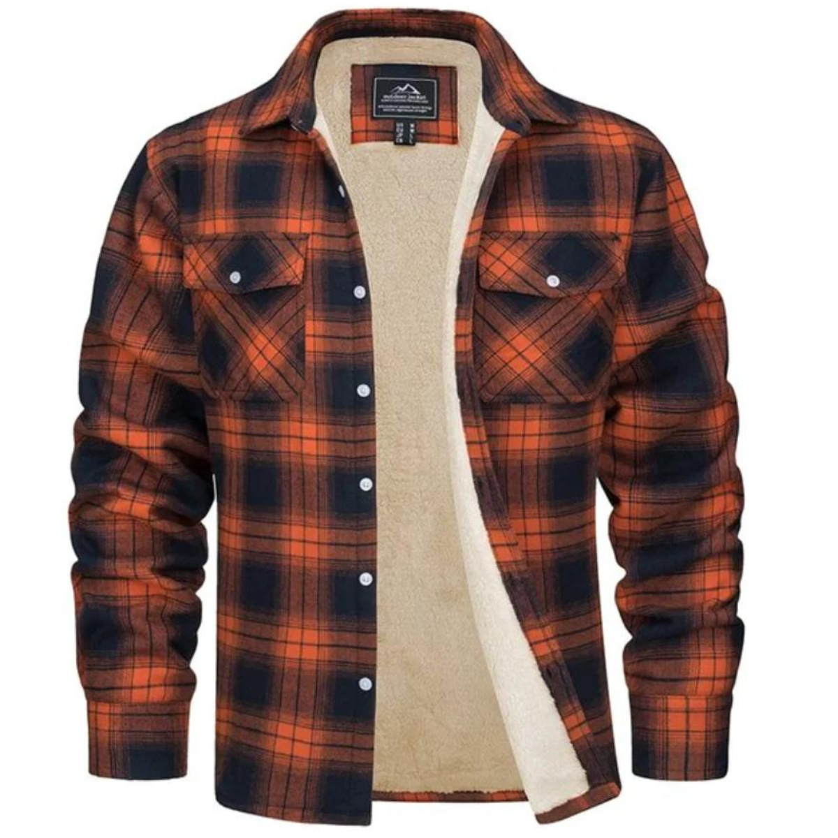 Men's Sherpa-Lined Flannel Shirt Jacket – Button Front Plaid Mountain Trips