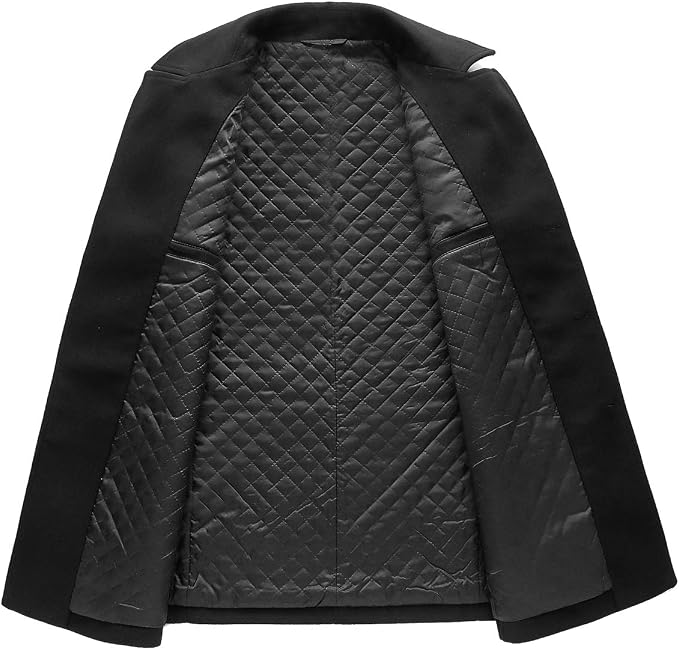 Men's Tailored Button-Front Coat – Notched Collar Long Sleeve City Evenings