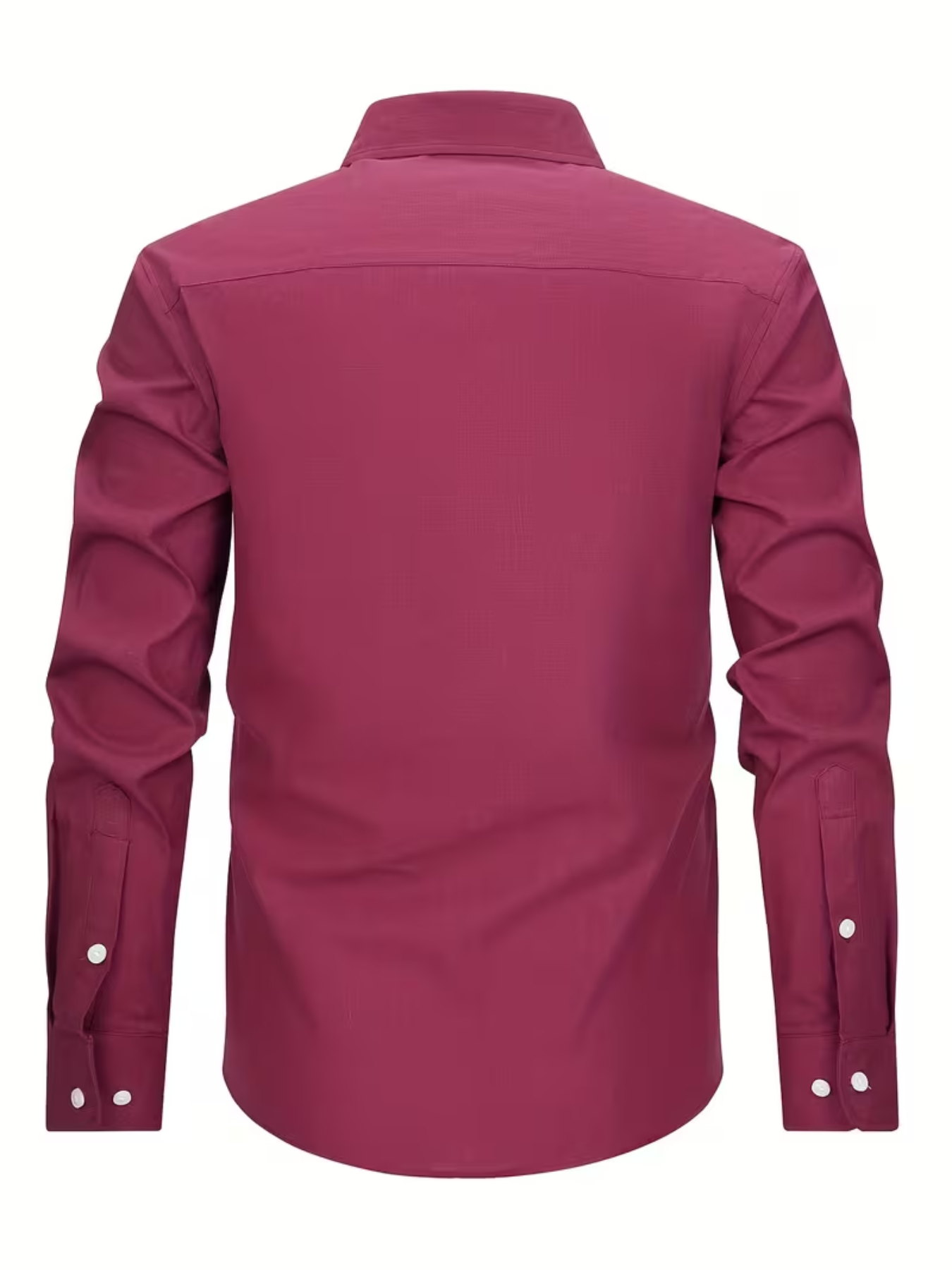 Men's Textured Collared Button-Down Shirt – Chest Pocket Long Sleeves Seminars