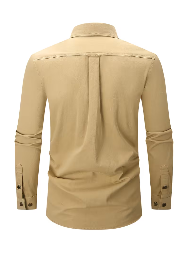 Men's Utility Dual-Pocket Shirt – Button Front Long Sleeve Travel Days