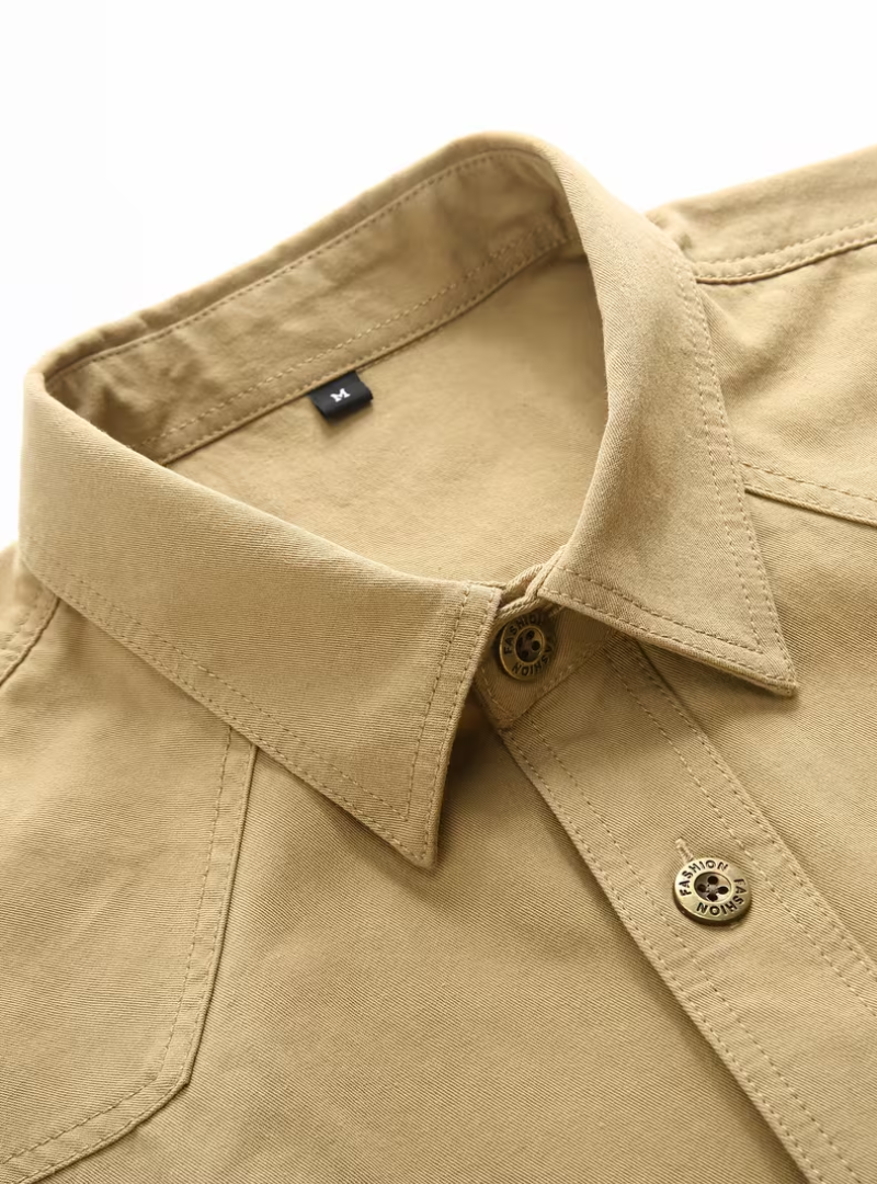 Men's Utility Dual-Pocket Shirt – Button Front Long Sleeve Travel Days