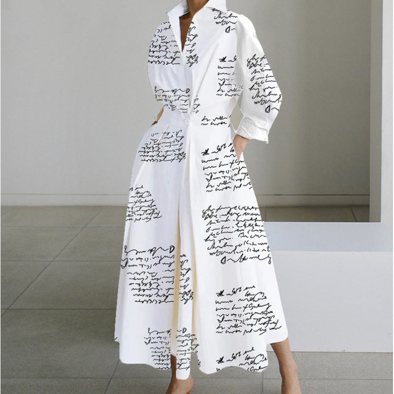Women's Gathered Maxi Dress – Collared V Neck Elbow Sleeves Daytime Events