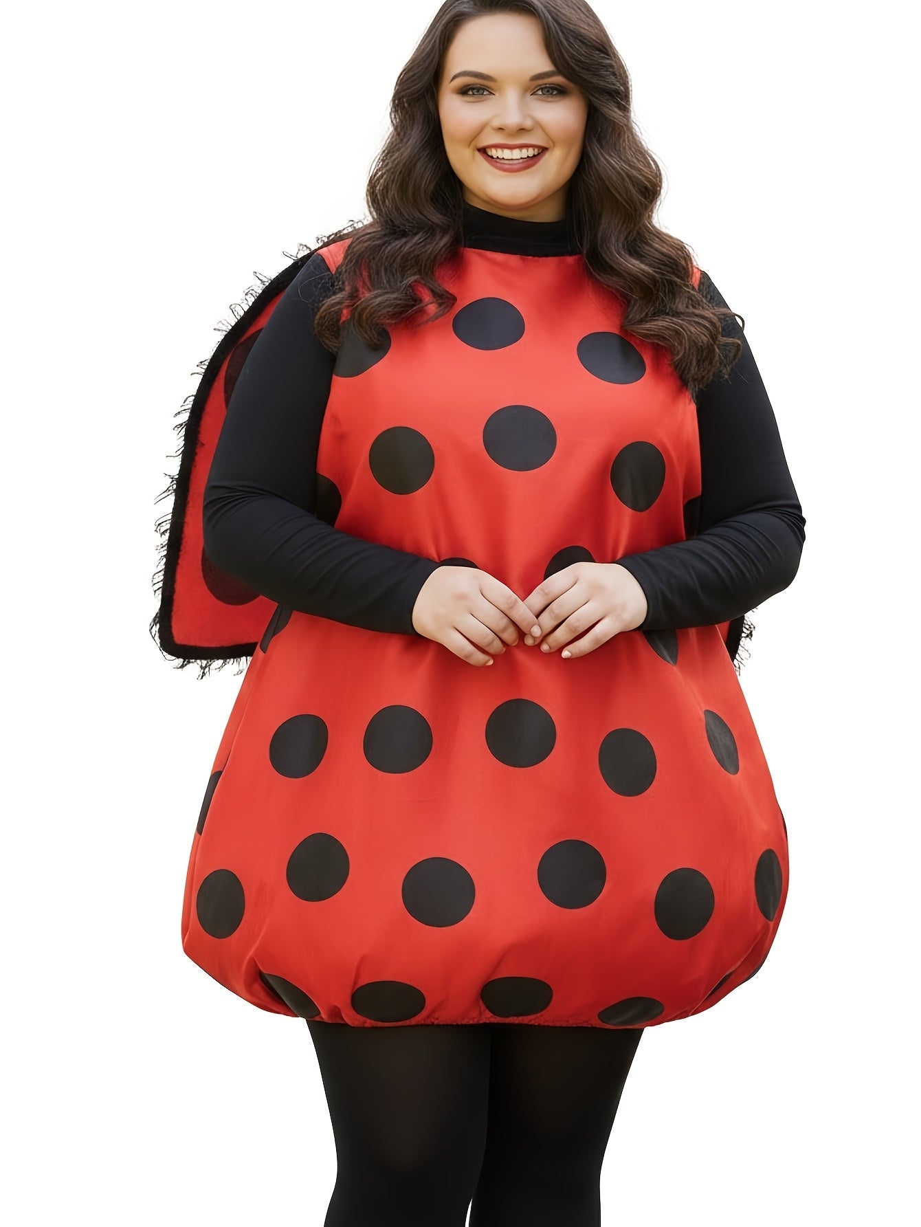 Women's Ladybug Polka Dot Costume – Wing Cape Antenna Halloween Party