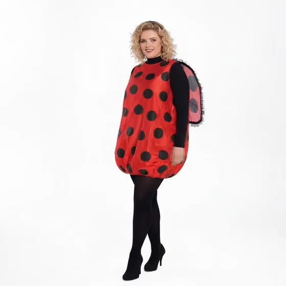 Women's Ladybug Polka Dot Costume – Wing Cape Antenna Halloween Party
