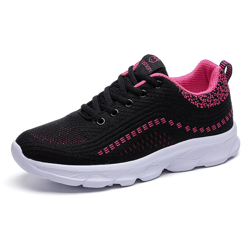 Women's Low-Top Textured Sneakers – Lace Up Thick Sole Daily Walks