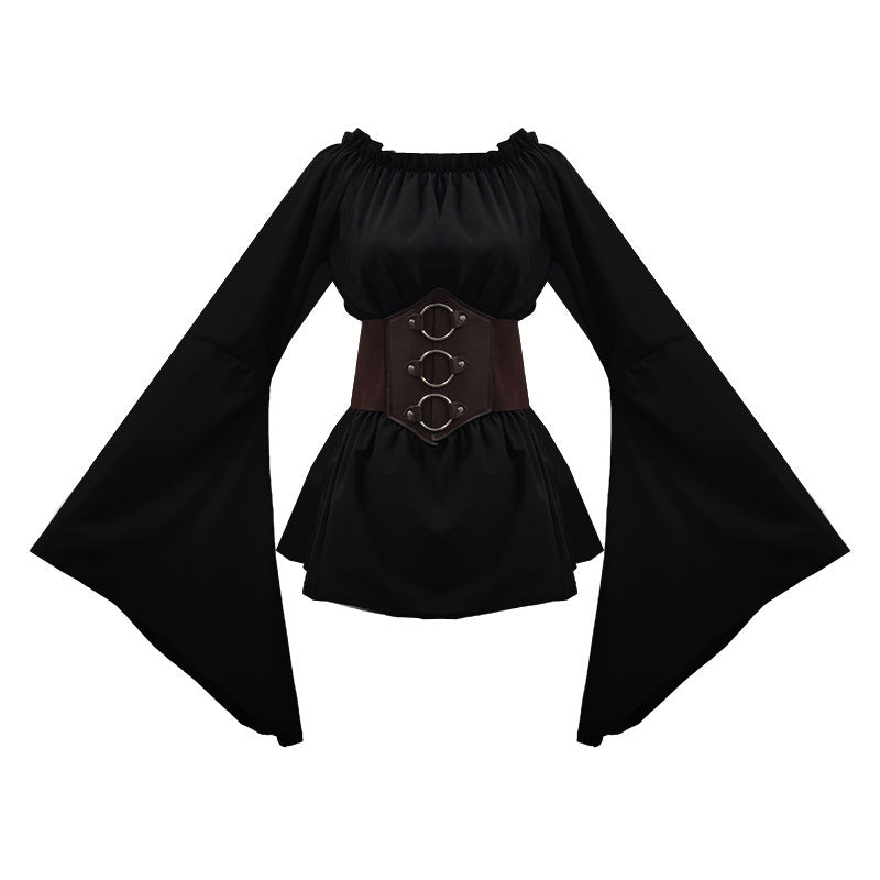 Women's Medieval Renaissance Costume – Off Shoulder Bell Sleeve Halloween Party