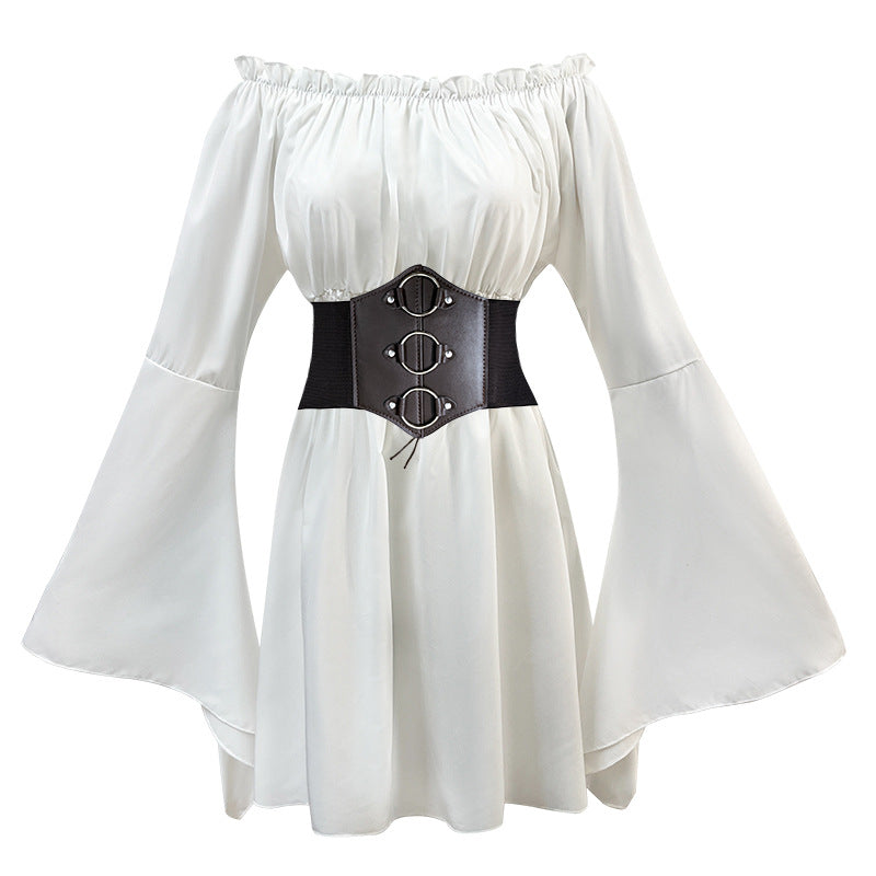 Women's Medieval Renaissance Costume – Off Shoulder Bell Sleeve Halloween Party