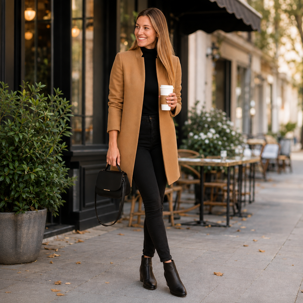 Women's Open-Front Textured Coat – Long Sleeves Long Length Gallery Visits