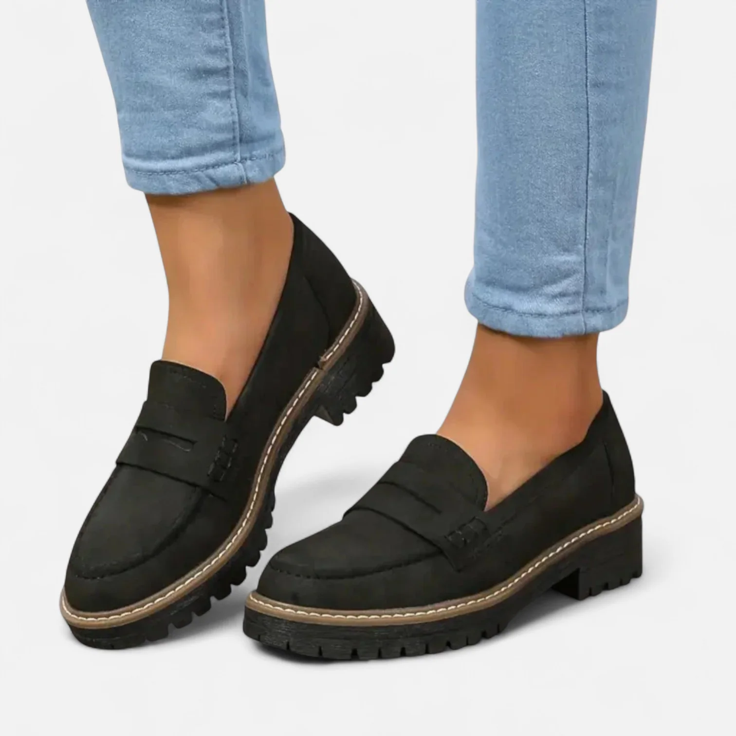 Women's Penny Stitched Loafers – Slip-On Lug Sole Gallery Visits