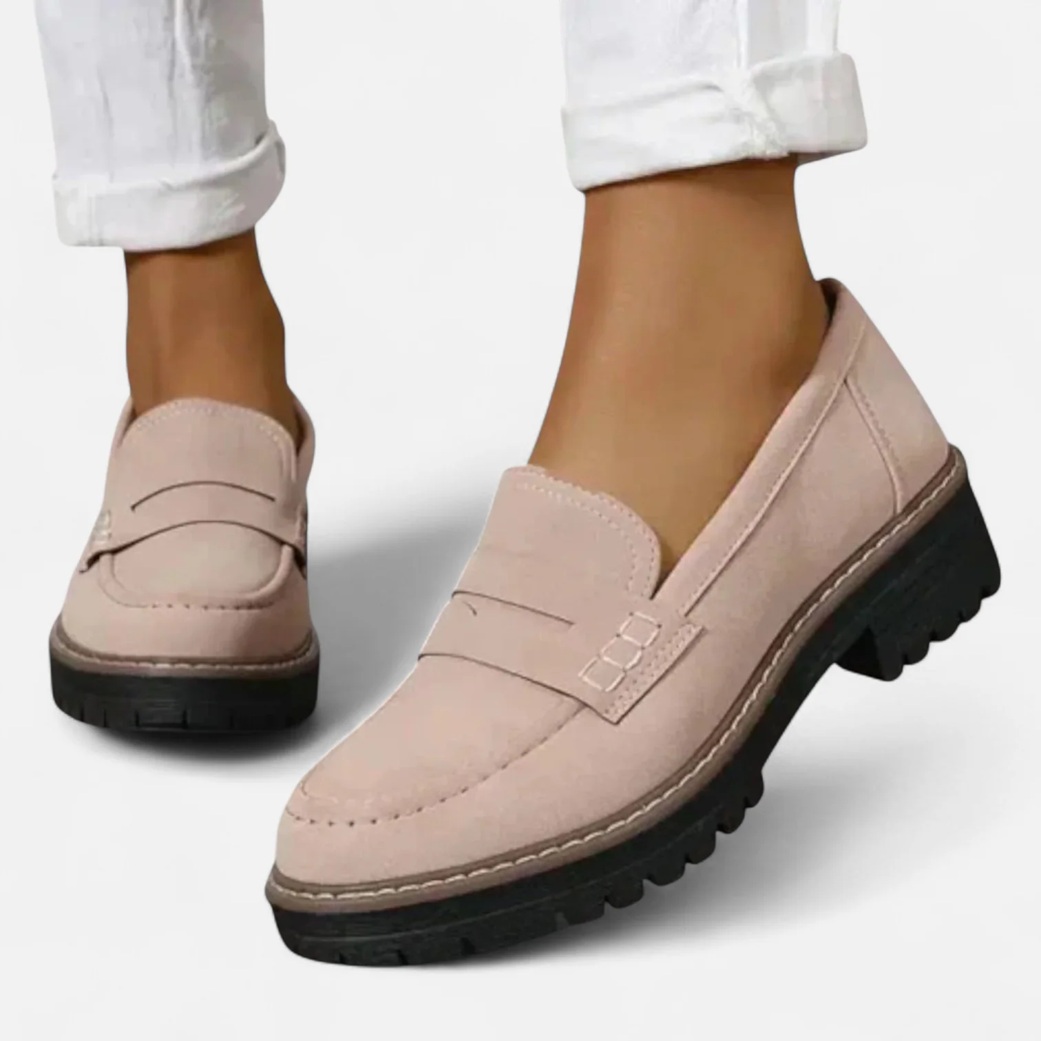Women's Penny Stitched Loafers – Slip-On Lug Sole Gallery Visits