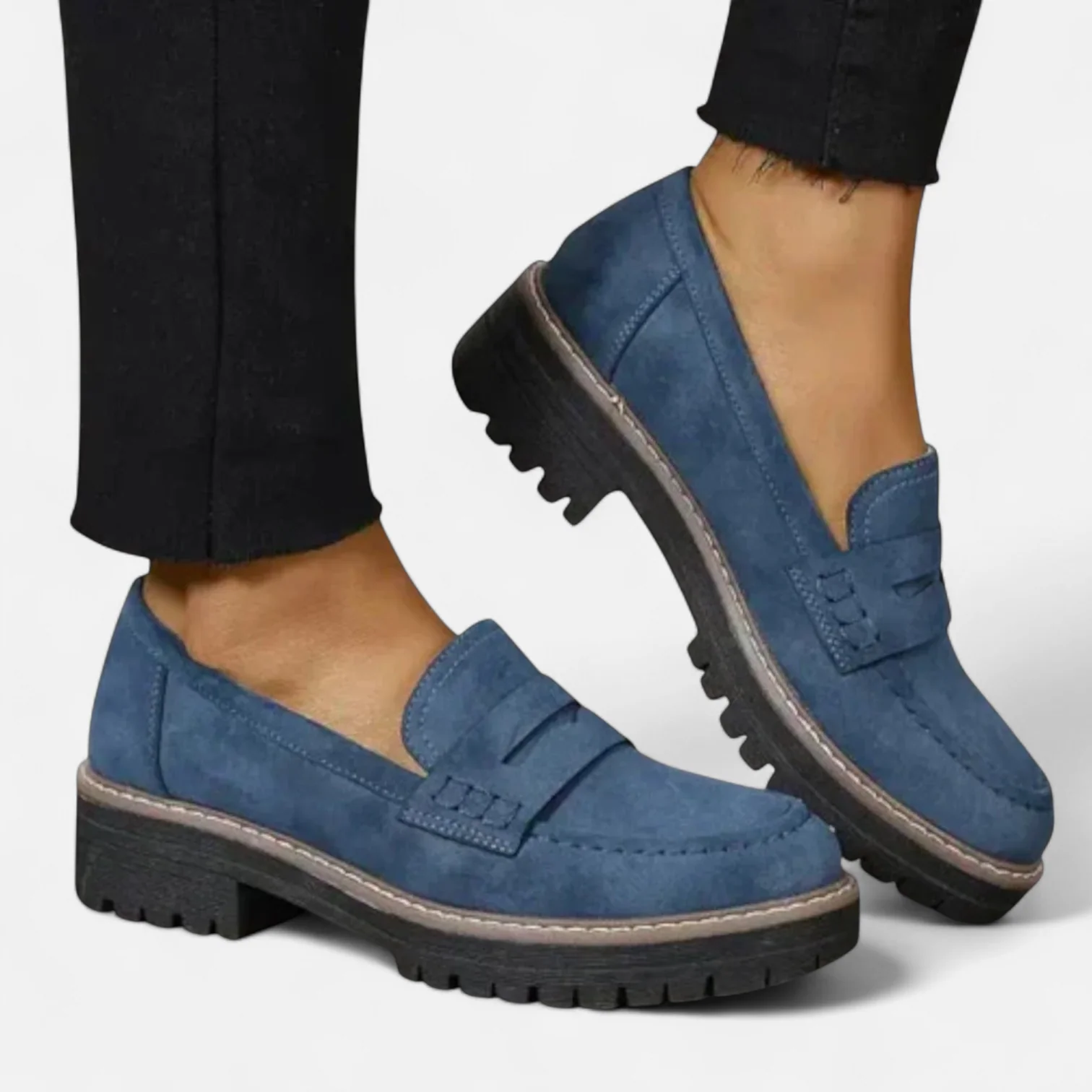 Women's Penny Stitched Loafers – Slip-On Lug Sole Gallery Visits