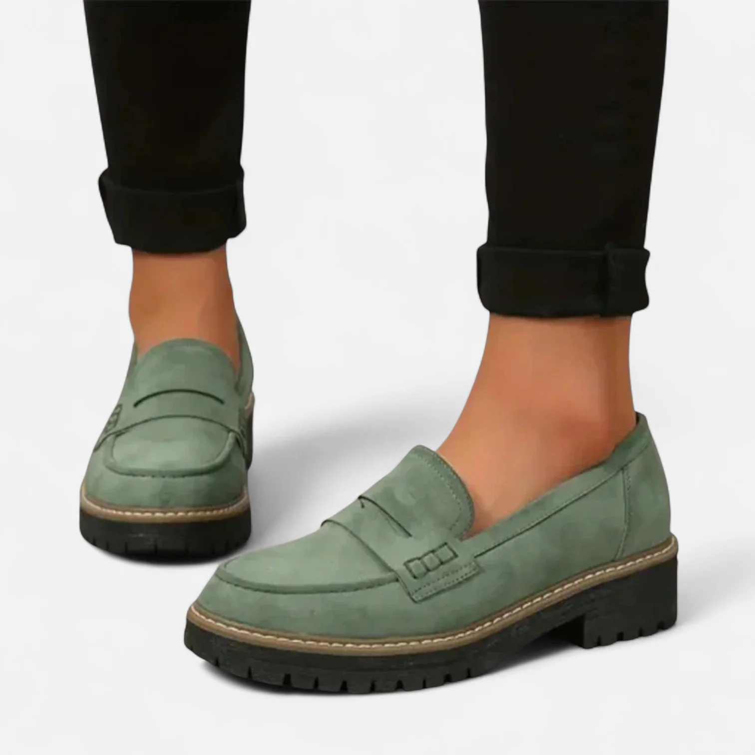 Women's Penny Stitched Loafers – Slip-On Lug Sole Gallery Visits