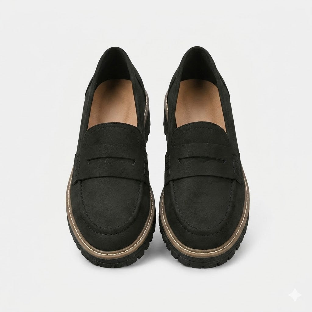 Women's Penny Stitched Loafers – Slip-On Lug Sole Gallery Visits
