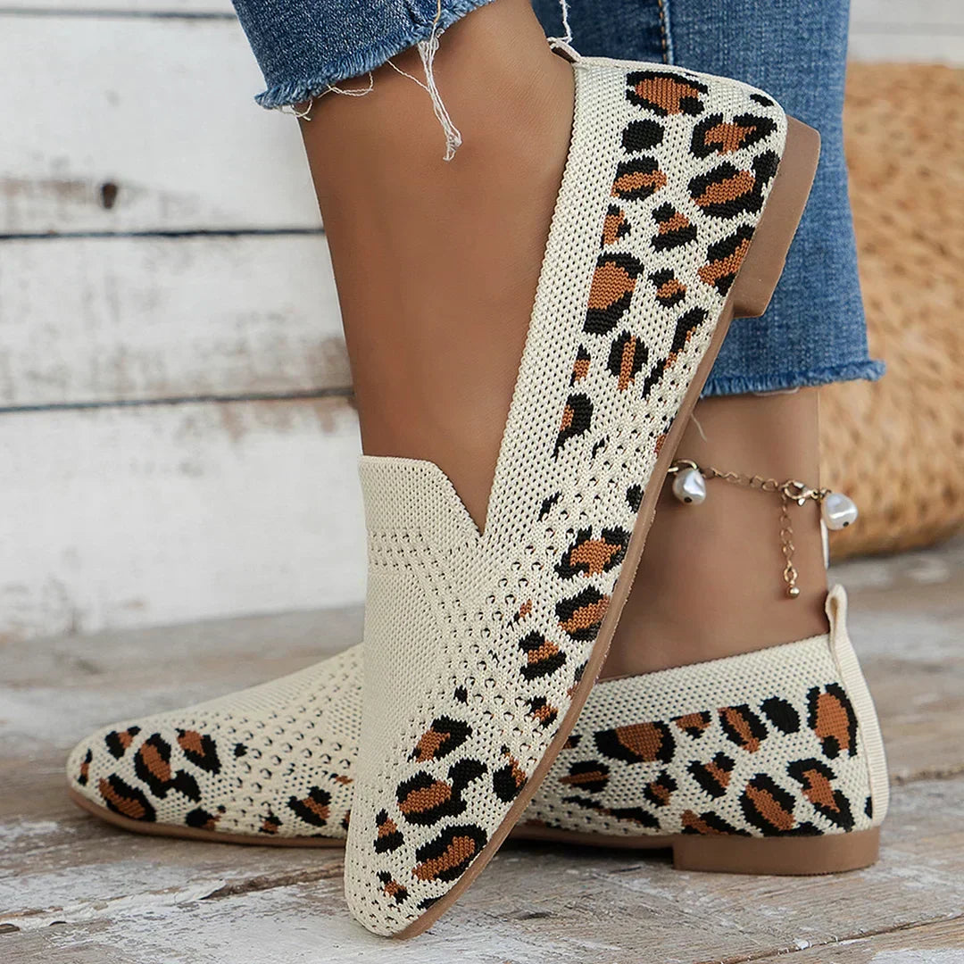 Women's Slip-On Openwork Shoes – Square Toe Low Heel Market Mornings