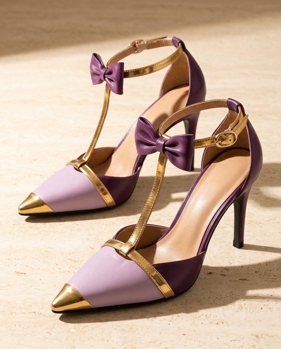 Women's Stiletto High Heels – Pointed Toe Bow Accent Evening Events