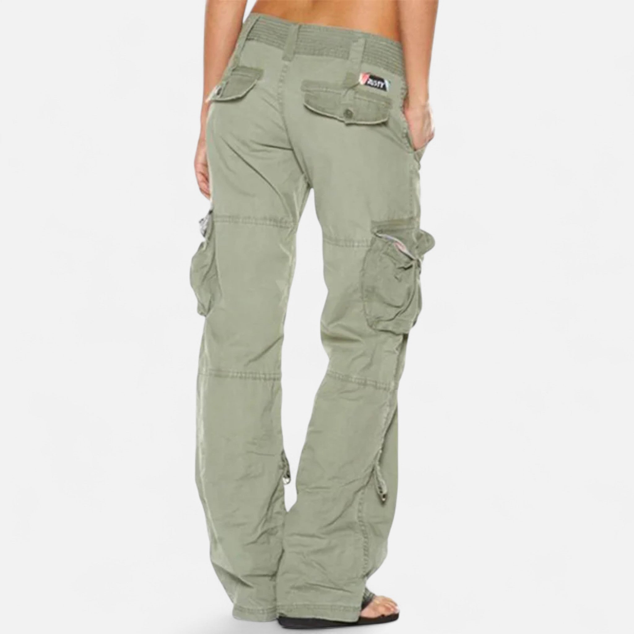 Women's Utility Plain Cargo Pants – Multi Pocket Straight Leg Travel Wear
